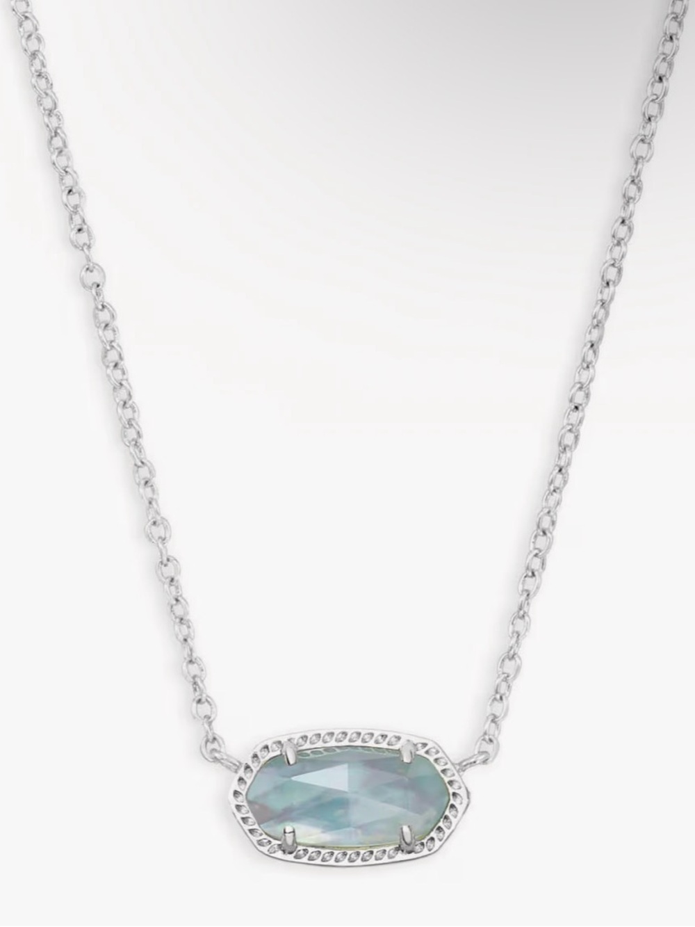 Kendra Scott Elisa Silver Pendant Necklace in Light Blue Illusion